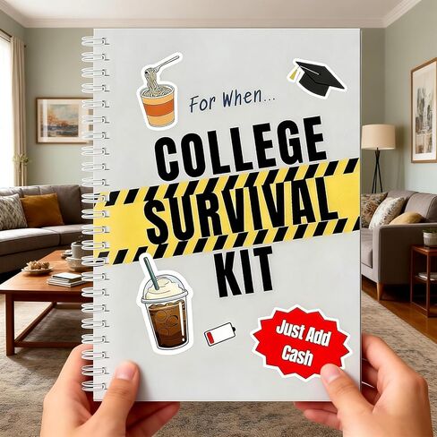 The 'For When..' College Survival Kit Gift Card Book, 2026 College Graduation Gift Card Holder Book, Funny Interactive Pages Money Cash Holder, Back to School Student Care Package Idea in Saudi Arabia