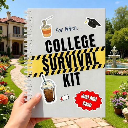 The 'For When..' College Survival Kit Gift Card Book, 2026 College Graduation Gift Card Holder Book, Funny Interactive Pages Money Cash Holder, Back to School Student Care Package Idea in Saudi Arabia