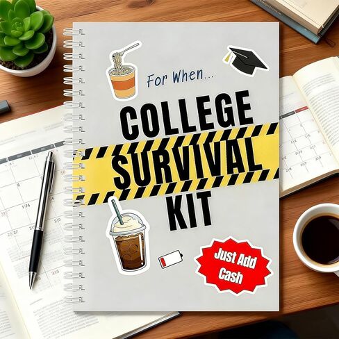 The 'For When..' College Survival Kit Gift Card Book, 2026 College Graduation Gift Card Holder Book, Funny Interactive Pages Money Cash Holder, Back to School Student Care Package Idea in Saudi Arabia
