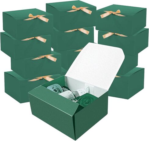 12 PCS Black Gift Boxes with Lids，9.8x7.8x3.9, Bridesmaid Proposal Box with Ribbon, Gift Boxes for Wedding, Christmas, Valentine's Day,Birthday,Baby Shower and the other Parties in Saudi Arabia