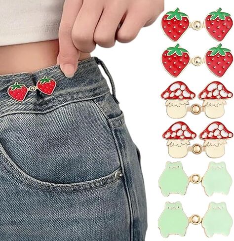 Flower Jeans Button Pant Waist Tightener,No Sew Adjustable Waist Clip,Detachable Decorative Waist Buckles,Waist Clip. in Saudi Arabia