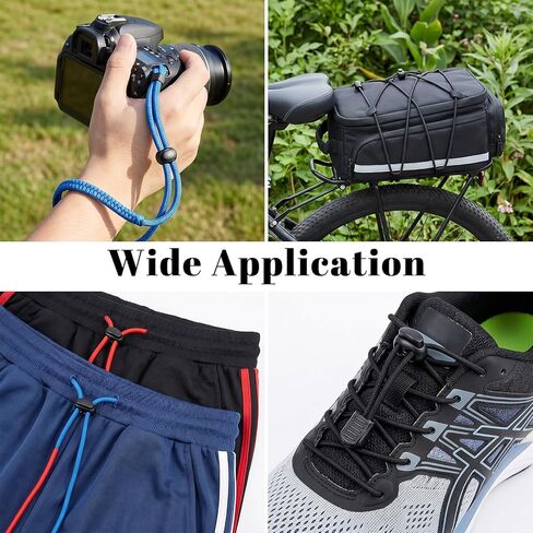 20 PCS Cord Locks for Drawstrings, Black Plastic Spring Cord Lock, Double Hole Toggle Stopper Fastener Slider Clip for Drawstring Paracord Shoelace Bag Backpack in Saudi Arabia