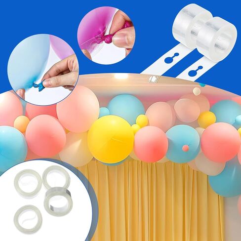 Balloon Decorating Strip, 10 Rolls 16.4ft Balloon Garland Tape Strips Balloons Arch Kit with Double-Sided Glue Point Dots for Party Wedding Birthday Decorations in Kuwait