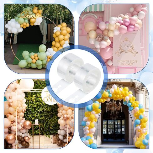 Balloon Decorating Strip, 10 Rolls 16.4ft Balloon Garland Tape Strips Balloons Arch Kit with Double-Sided Glue Point Dots for Party Wedding Birthday Decorations in Kuwait