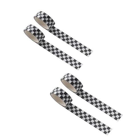 4Pcs Black White Decorative Washi DIY Fade-Resistant Arts Black and White Washi Tape and Crafts Tape Arts Tape Compact Checkerboard Pattern Paper Tape and Crafts Tape ，Adhesives in Saudi Arabia