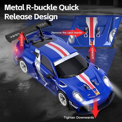 سيارة Wltoys 284019-A RC Drift، سيارة رالي RC بمقياس 1:28، 2.4 جيجا هرتز، 30 كم/ساعة، إصدار بطارية مزدوجة، تعليق مستقل، مثبت جيروسكوبي، مصابيح LED، تحكم نسبي كامل (أزرق) in Kuwait