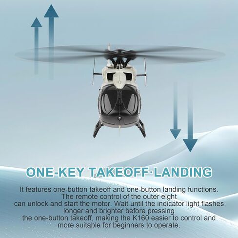 Wltoys K160 RC Helicopter, 4 Channels EC145 RC Helicopter with 6G Gyro, Alt Hold, One-Touch Fly, Brushless Motor, Auto Anti-Crash, Beginner Friendly Indoor Outdoor Flight in Saudi Arabia
