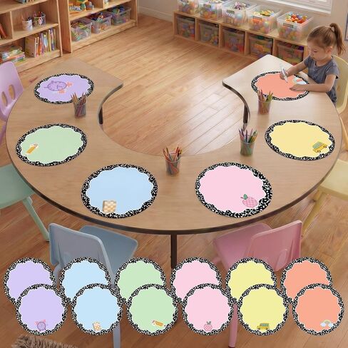 Ireer 12 Pcs Large 13'' Dry Erase Dots for Classroom Table Removable Circles Stickers Wall Whiteboard No Staining Spots for School Teacher Home Office Teaching Supplies(Rainbow Color) in Saudi Arabia