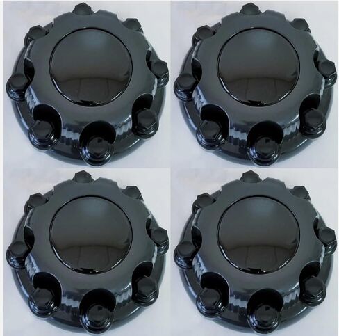 4Pcs Chrome Wheel Center Caps 8 Lugs Compatible with 1998-2013 Chevy Silverado Avalanche Suburban&for GMC Sierra Yukon 1500 2500 3500 16" Rim Hub Cover Replace OEM (Gloss Black) in Kuwait