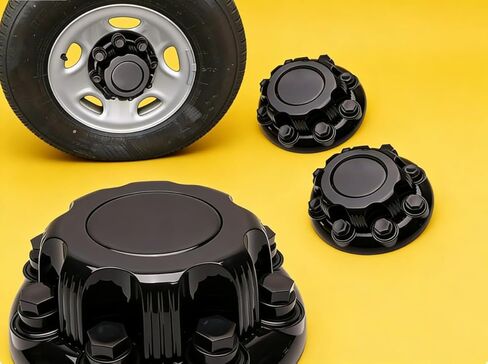 4Pcs Chrome Wheel Center Caps 8 Lugs Compatible with 1998-2013 Chevy Silverado Avalanche Suburban&for GMC Sierra Yukon 1500 2500 3500 16" Rim Hub Cover Replace OEM (Gloss Black) in Kuwait