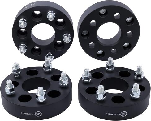 محولات عجلات سوداء مزورة 5x127 إلى 5x120 مقاس 2 بوصة مع مسامير 14x1.5 متوافقة مع Jeep 5 Lug 5x5 لعام 2019+ Wrangler JL JLU Gladiator JT | 2011+ جراند شيروكي WK2 دورانجو - عبوة من 4 قطع in Kuwait