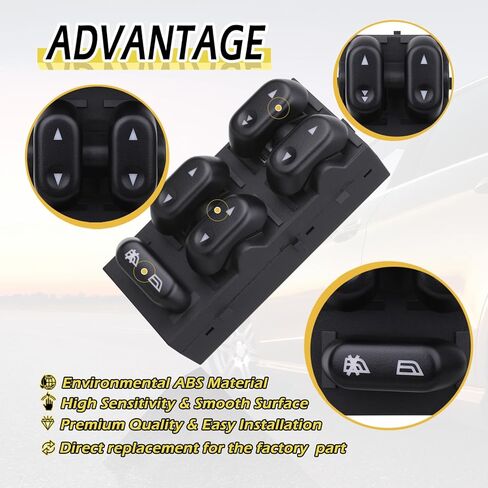 Vurkcy Power Master Window Switch, Fit for 2004-2008 Ford F150, 2003-2008 Crown Victoria, 2003-2006 Ford Expedition, Lincoln Mark LT, Mercury Grand Marquis and Marauder, Replaces 901339, 5L1Z14529AA in Kuwait