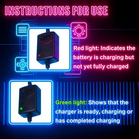 12V Trickle Charger and Battery Maintainer, Charging & Maintenance Tool for Car and Motorcycle Batteries, Wide Compatibility Charger with Safety Protection for ATV, RV, Boat, Riding Mower in Saudi Arabia