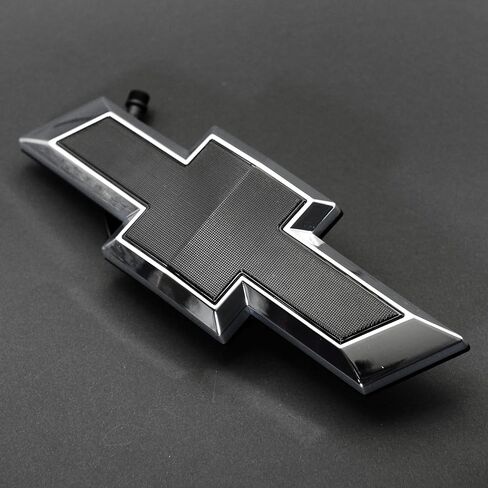 AUTOGEM 2016–2018 Chevy Silverado LED Lighted Front Grille Emblem, Black Finish, Chrome Bow Tie Side in Saudi Arabia