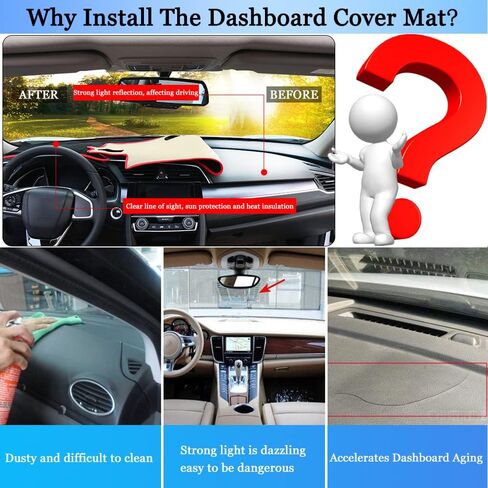 Car Dash Cover Mat Compatible with Toyota Highlander 2020-2026(with HUD) Anti-Skid Center Console Protector Interior Dash Mat Dashboard Cover Pad Accessories(Red Edge) in Kuwait