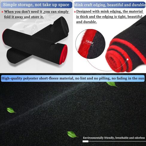 Car Dash Cover Mat Compatible with Toyota Highlander 2020-2026(with HUD) Anti-Skid Center Console Protector Interior Dash Mat Dashboard Cover Pad Accessories(Red Edge) in Kuwait