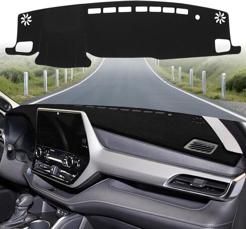 Car Dash Cover Mat Compatible with Toyota Highlander 2020-2026(with HUD) Anti-Skid Center Console Protector Interior Dash Mat Dashboard Cover Pad Accessories(Red Edge) in Kuwait