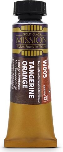 Mijello Tourmaline Two-Tone Granulation Watercolor for Fine Art and Craft Projects, Made in Korea, Tangerine Orange (W805) - 15ml (0.51oz) in Saudi Arabia