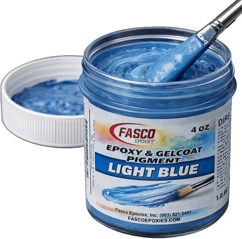 Fasco Epoxies Light Blue Pigment for Epoxy Resin & Gelcoat – Concentrated Colorant - 4 oz in Saudi Arabia