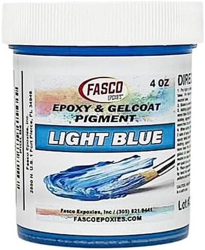 Fasco Epoxies Light Blue Pigment for Epoxy Resin & Gelcoat – Concentrated Colorant - 4 oz in Saudi Arabia