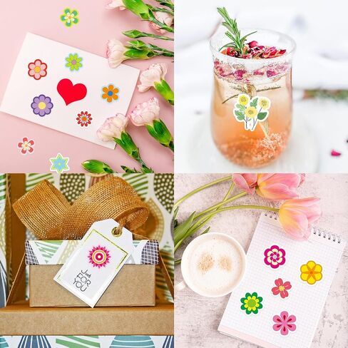 Ceiba Tree 400Pcs Flower Foam Stickers Self-Adhesive Spring Summer Foam Stickers Colorful Flower Shaped Stickers for Scrapbooking Classroom DIY Crafts Spring Summer Party Favor Supplies in Kuwait