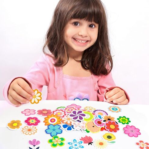 Ceiba Tree 400Pcs Flower Foam Stickers Self-Adhesive Spring Summer Foam Stickers Colorful Flower Shaped Stickers for Scrapbooking Classroom DIY Crafts Spring Summer Party Favor Supplies in Kuwait