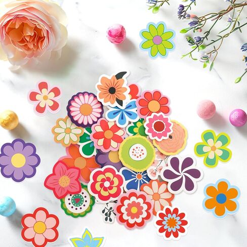 Ceiba Tree 400Pcs Flower Foam Stickers Self-Adhesive Spring Summer Foam Stickers Colorful Flower Shaped Stickers for Scrapbooking Classroom DIY Crafts Spring Summer Party Favor Supplies in Kuwait