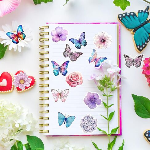 1000PCS Flower Butterfly Stickers Roll, 16 Styles Colorful Spring Floral Decals, 3D Cute Roll Stickers for Parties, Walls, Scrapbooks, Envelopes, Birthday and Greeting Cards in Saudi Arabia