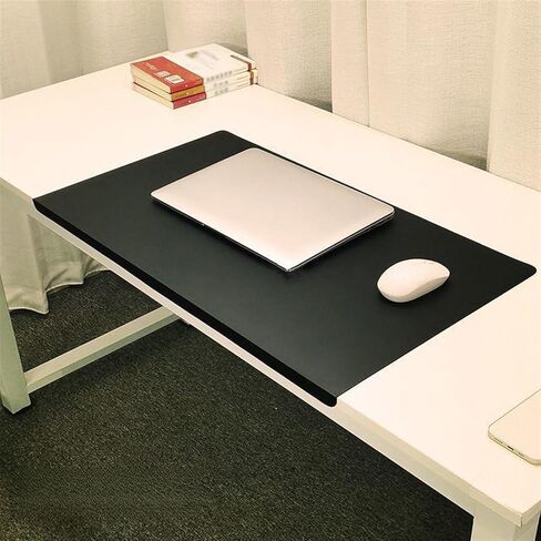 Lifup Non-Slip Desk Pad Protector, Self Adhesive Writing Mat with Full Grip Fixation Lip, Waterproof PU Leather Large Mouse Pad for Home Office Gaming Black 15.7" x 11.8" in Saudi Arabia