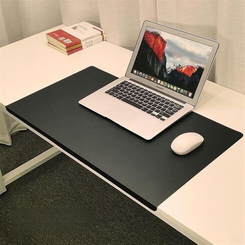 Lifup Non-Slip Desk Pad Protector, Self Adhesive Writing Mat with Full Grip Fixation Lip, Waterproof PU Leather Large Mouse Pad for Home Office Gaming Black 15.7" x 11.8" in Saudi Arabia