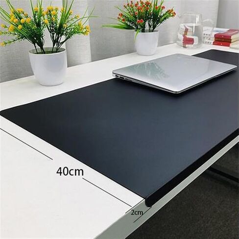 Lifup Non-Slip Desk Pad Protector, Self Adhesive Writing Mat with Full Grip Fixation Lip, Waterproof PU Leather Large Mouse Pad for Home Office Gaming Black 15.7" x 11.8" in Saudi Arabia