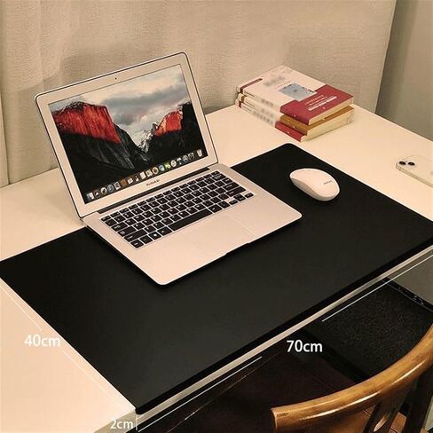 Lifup Non-Slip Desk Pad Protector, Self Adhesive Writing Mat with Full Grip Fixation Lip, Waterproof PU Leather Large Mouse Pad for Home Office Gaming Black 15.7" x 11.8" in Saudi Arabia