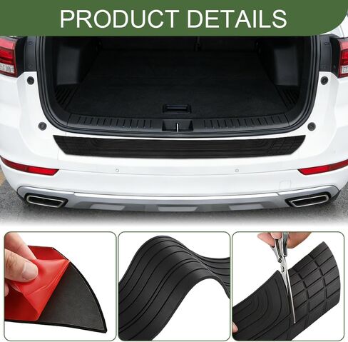 Car Rear Bumper Protector, Rear Bumper Guard, 41 x 3.4 Inch Anti-Scratch Rubber Vehicle Trunk Door Entry Guard, Automotive Interior Trunk Protection Strip Accessories for SUV Sedan Truck in Kuwait