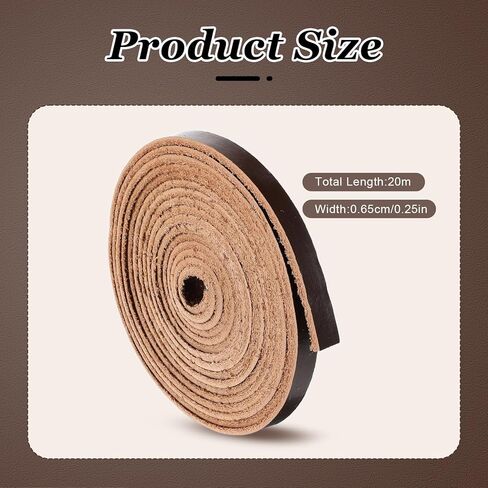 78.7 Inches Flat Leather Strap for Crafts, 1/4 Inch Wide Leather Strips for DIY Art & Craft Projects Furniture Handles Bag Straps, 2mm Thick (Brown) in Saudi Arabia