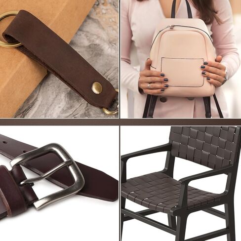 78.7 Inches Flat Leather Strap for Crafts, 1/4 Inch Wide Leather Strips for DIY Art & Craft Projects Furniture Handles Bag Straps, 2mm Thick (Brown) in Saudi Arabia