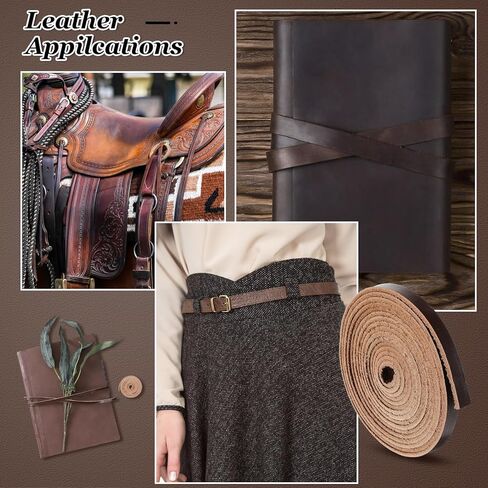 78.7 Inches Flat Leather Strap for Crafts, 1/4 Inch Wide Leather Strips for DIY Art & Craft Projects Furniture Handles Bag Straps, 2mm Thick (Brown) in Saudi Arabia