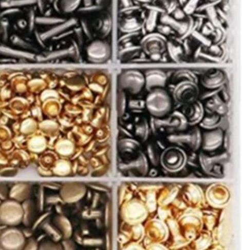 Generic Double Sided Rivet Set, 480pcs Metal Studs Binding Screws Assortment with Hole Punch Tool, for DIY Leather Crafts Clothing Shoes Handbags in Kuwait