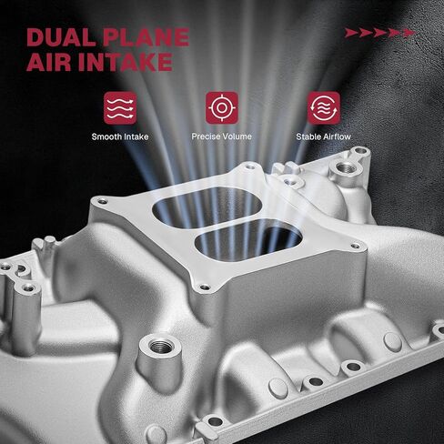 84023 Intake Manifold Dual Plane Aluminum Compatible with Ford Small Block 5.8L V8 F-150 F-250 Bronco Mustang Econoline LTD Torino Thunderbird Cougar Marquis 1969-1997 SBF 351W 1,500-6,800 RPM in Saudi Arabia