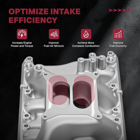 84023 Intake Manifold Dual Plane Aluminum Compatible with Ford Small Block 5.8L V8 F-150 F-250 Bronco Mustang Econoline LTD Torino Thunderbird Cougar Marquis 1969-1997 SBF 351W 1,500-6,800 RPM in Saudi Arabia