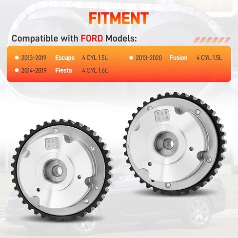 DS7Z-6256-A DS7Z-6256-B Camshaft Sprocket Set Intake Exhaust Timing Gear Engine Variable Valve Timing VVT Compatible with Ford Escape 2013-2019 1.5L Fiesta 2014-2019 1.6L Fusion 2013-2020 1.5L in Saudi Arabia