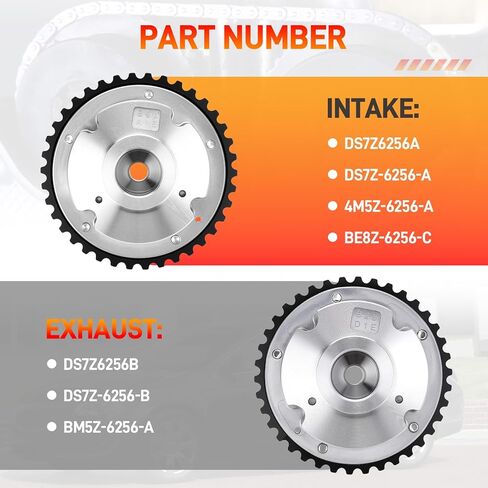 DS7Z-6256-A DS7Z-6256-B Camshaft Sprocket Set Intake Exhaust Timing Gear Engine Variable Valve Timing VVT Compatible with Ford Escape 2013-2019 1.5L Fiesta 2014-2019 1.6L Fusion 2013-2020 1.5L in Saudi Arabia