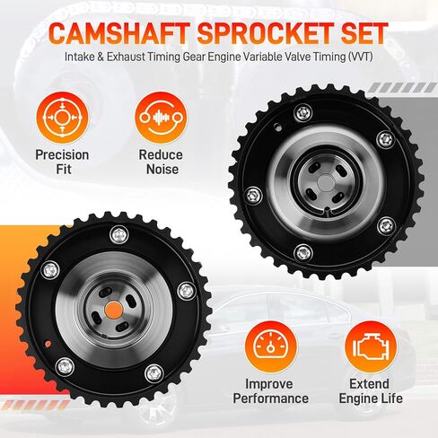 DS7Z-6256-A DS7Z-6256-B Camshaft Sprocket Set Intake Exhaust Timing Gear Engine Variable Valve Timing VVT Compatible with Ford Escape 2013-2019 1.5L Fiesta 2014-2019 1.6L Fusion 2013-2020 1.5L in Saudi Arabia