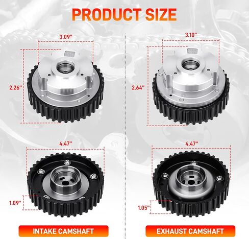 DS7Z-6256-A DS7Z-6256-B Camshaft Sprocket Set Intake Exhaust Timing Gear Engine Variable Valve Timing VVT Compatible with Ford Escape 2013-2019 1.5L Fiesta 2014-2019 1.6L Fusion 2013-2020 1.5L in Saudi Arabia