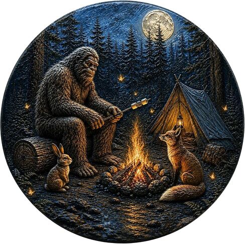 ThangPham Shop Bigfoot Animals Spare Tire Cover with/Without Backup Camera Hole, Sasquatch Wilderness Wheel Cover in Kuwait