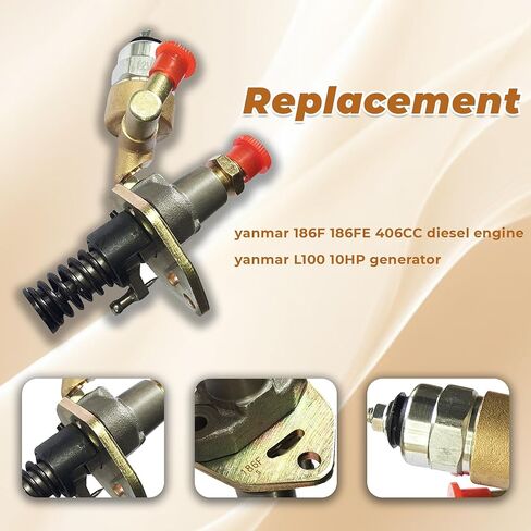 kimllier 186 186F Diesel Fuel Injector Pump with Solenoid Replacement for Yanmar 186F 186FE 406CC Diesel Engine in Kuwait