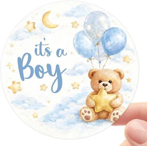 120 عبوة من ملصقات هدايا استحمام الطفل It's a Boy & It's a Girl، ديكورات حمام الأطفال على شكل دمية دب مون ستار لأكياس الحلوى، وبطاقات الهدايا، وحقائب المكافآت، وأختام الأظرف وهدايا الحفلات التي تكشف عن الجنس، 1.6 بوصة in Kuwait