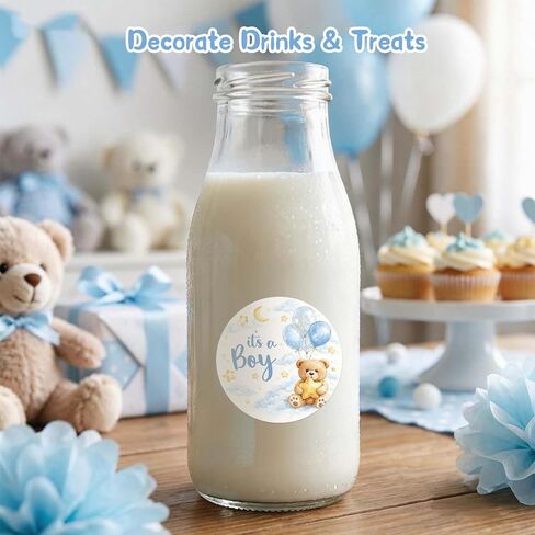 120 عبوة من ملصقات هدايا استحمام الطفل It's a Boy & It's a Girl، ديكورات حمام الأطفال على شكل دمية دب مون ستار لأكياس الحلوى، وبطاقات الهدايا، وحقائب المكافآت، وأختام الأظرف وهدايا الحفلات التي تكشف عن الجنس، 1.6 بوصة in Kuwait