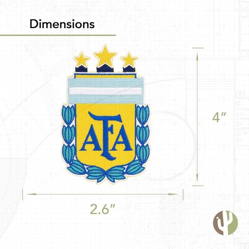 صبار الصحراء الأرجنتيني لكرة القدم التصحيح AFA Argentina Albiceleste كرة القدم المطرزة الحديد على / خياطة على زين للسترات والسترات وحقائب الظهر والحقائب والقبعات والعتاد التكتيكي - (التصحيح أ) in Kuwait