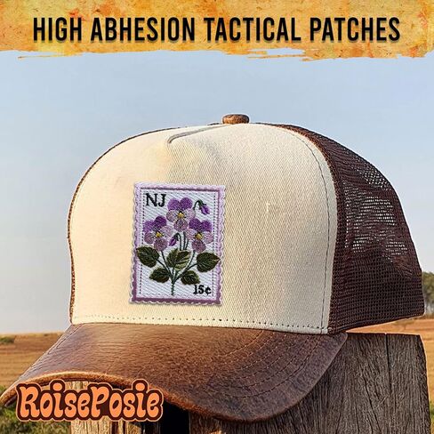 New Jersey Violet State Flower Patch, Stamp 3 Inches Iron On/Sew On Embroidered Applique Fabric Aesthetic Floral Patches for Clothes Backpacks Hat Jeans, Vintage Flower Patches for Boy Girl in Saudi Arabia