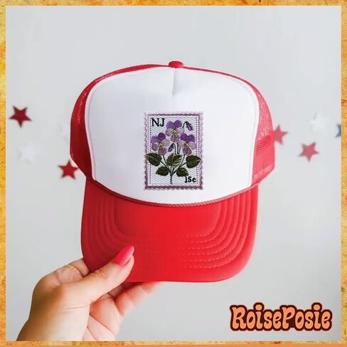 New Jersey Violet State Flower Patch, Stamp 3 Inches Iron On/Sew On Embroidered Applique Fabric Aesthetic Floral Patches for Clothes Backpacks Hat Jeans, Vintage Flower Patches for Boy Girl in Saudi Arabia